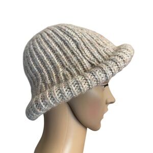 New Free People Beige Knitted Bucket Hat